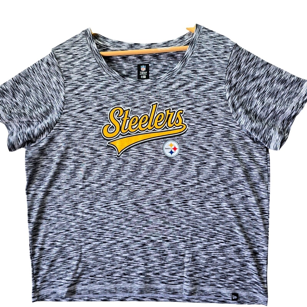 NFL Pittsburgh Steelers Women XXL Gray Space Dye‎ Glitter Graphic T-Shirt NWOT